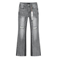 Purple Brand Washed Gray Distressed Flared Jeans ¡ª hero