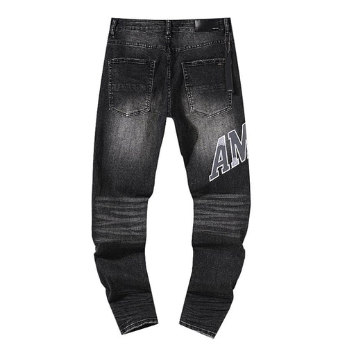 AMIRI Distressed Washed Black Graphic Jeans ¡ª back
