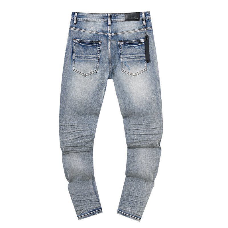 AMIRI Light Blue Distressed Ripped Knee Jeans ¡ª back