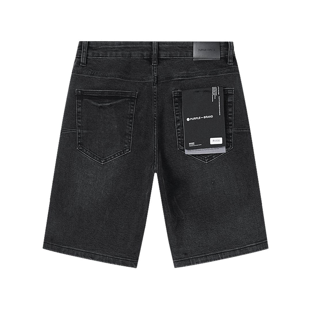 Purple Brand Black Rhinestone Splatter Denim Shorts ¡ª back