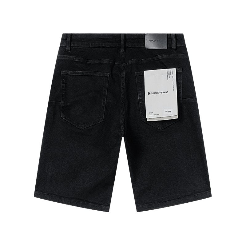 Purple Brand Black Rhinestone Denim Shorts ¡ª back