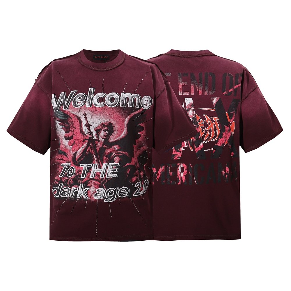 RARE PEACE Dark Warrior Angel Graphic Short-Sleeve T-Shirt ¡ª hero