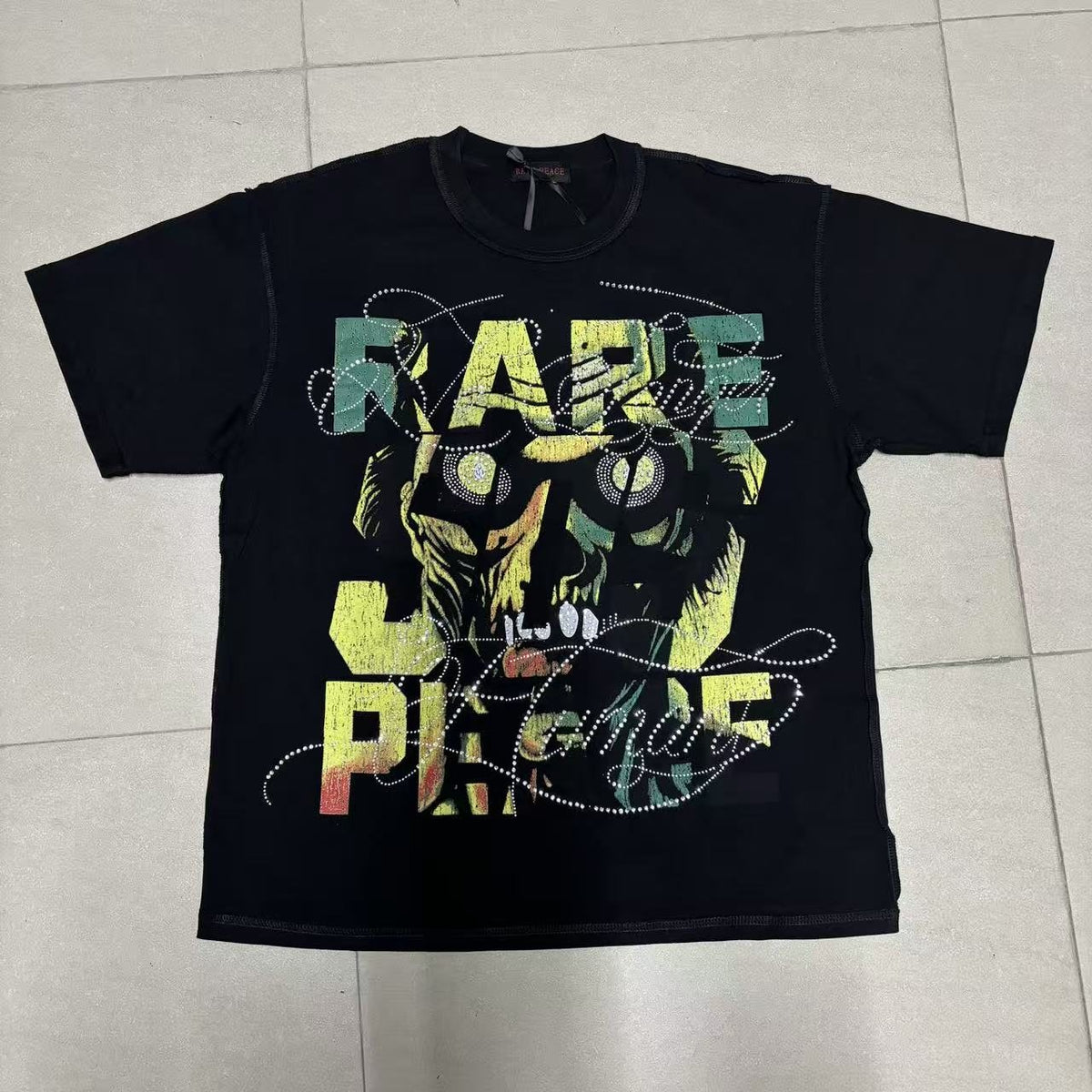 RARE PEACE Save Our Souls Skull Graphic T-Shirt ¡ª front