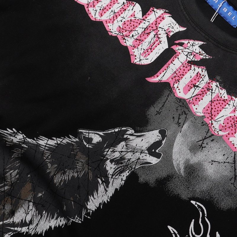 R3BEL Howl Wolf Graphic T-Shirt ¡ª detail