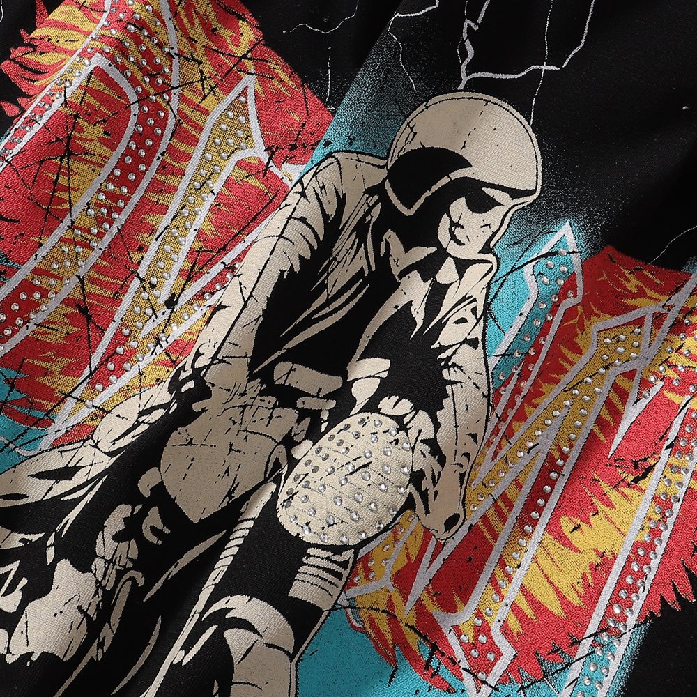 R3BEL Rider Motorcycle Skull Graphic T-Shirt ¡ª detail