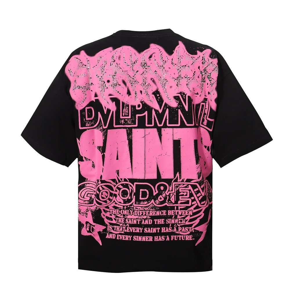 R3BEL 15 Saints Rhinestone Graphic T-Shirt ¡ª back