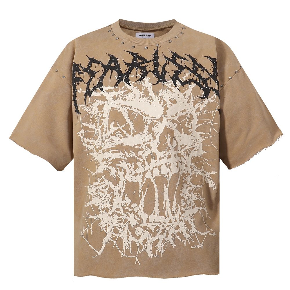 KLEEP 2004 Rhinestone Graphic Short-Sleeve T-Shirt ¡ª front