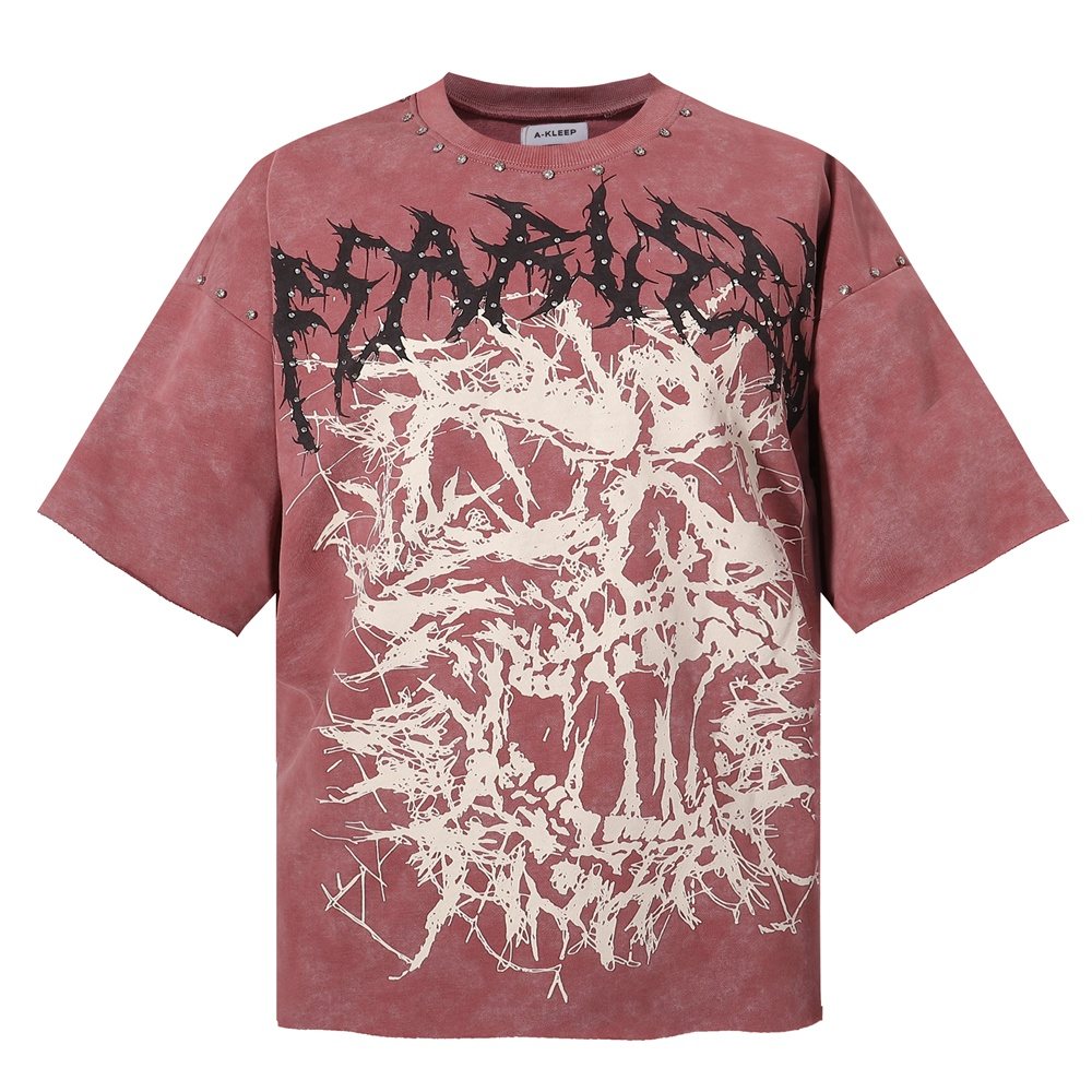 KLEEP 2004 Rhinestone Graphic Short-Sleeve T-Shirt ¡ª front
