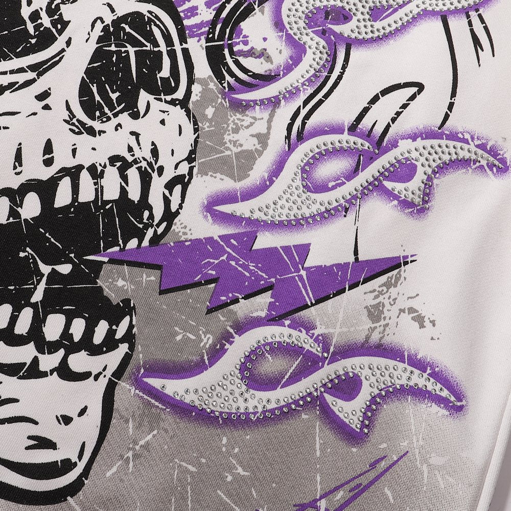 KLEEP Skull Flame Distressed Graphic T-Shirt ¡ª detail