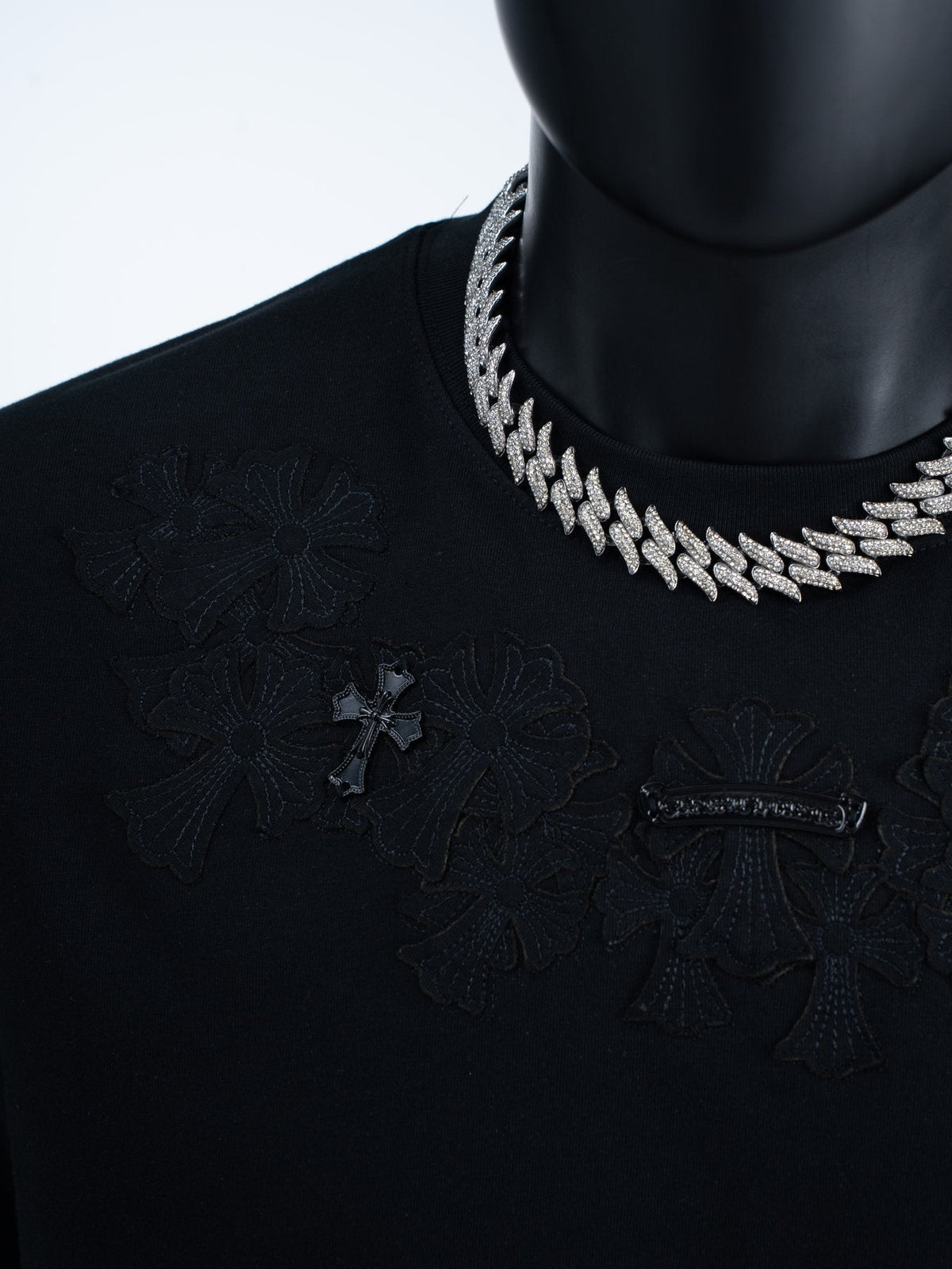 Chrome Hearts Tonal Cross Floral Graphic T-Shirt ¡ª detail