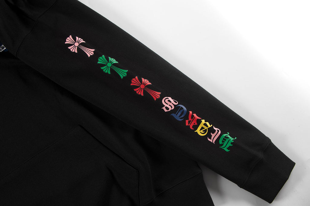 Chrome Hearts Multicolor Floral Cross Graphic Hoodie ¡ª detail