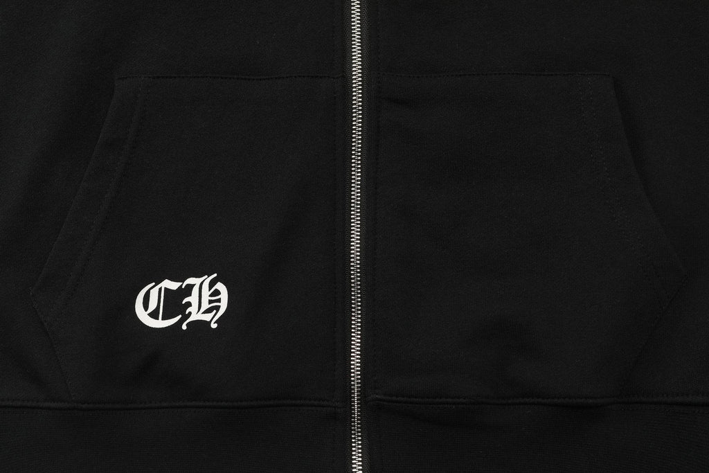 Chrome Hearts Blue Sanskrit Cross Zip Hoodie ¡ª detail