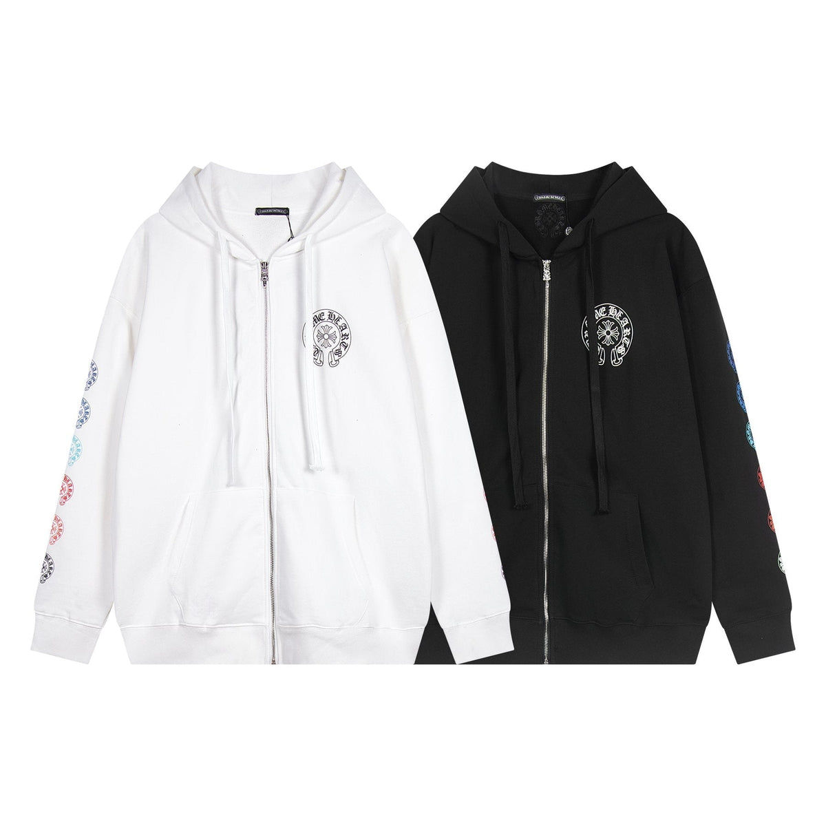 Chrome Hearts Rainbow Horseshoe Graphic Zip-Up Hoodie ¡ª comparison
