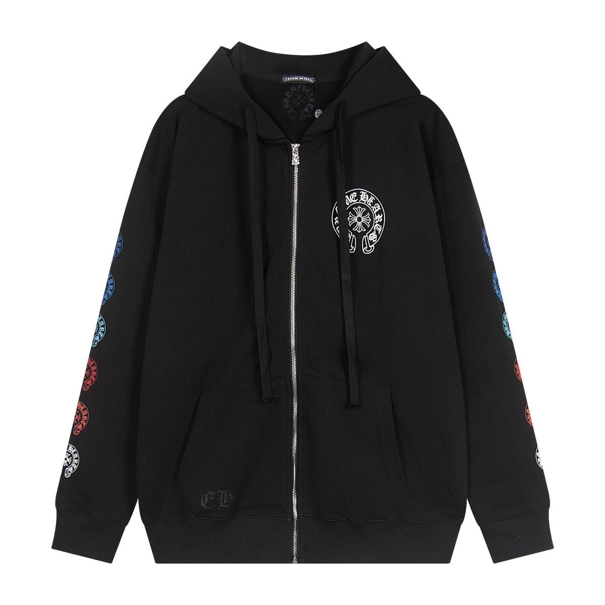 Chrome Hearts Rainbow Horseshoe Graphic Zip-Up Hoodie ¡ª front