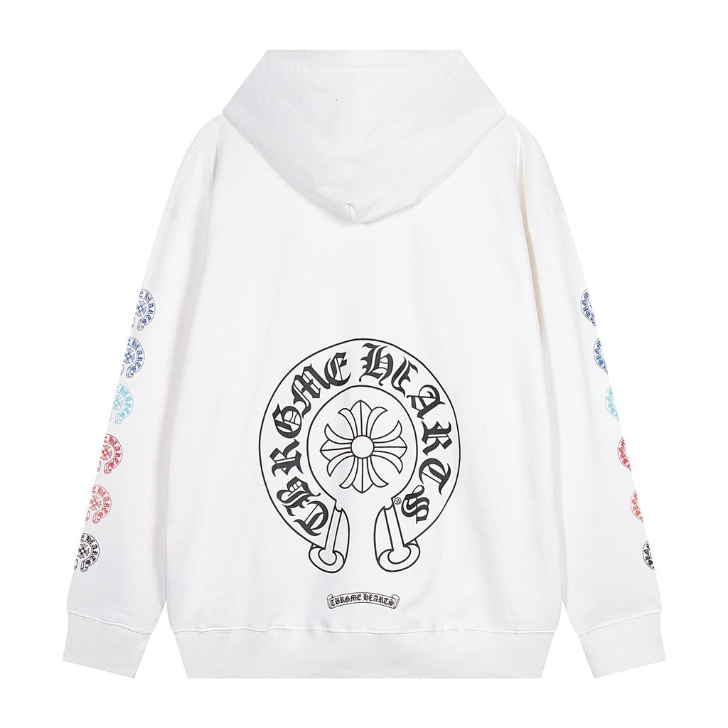Chrome Hearts Rainbow Horseshoe Graphic Zip-Up Hoodie ¡ª back