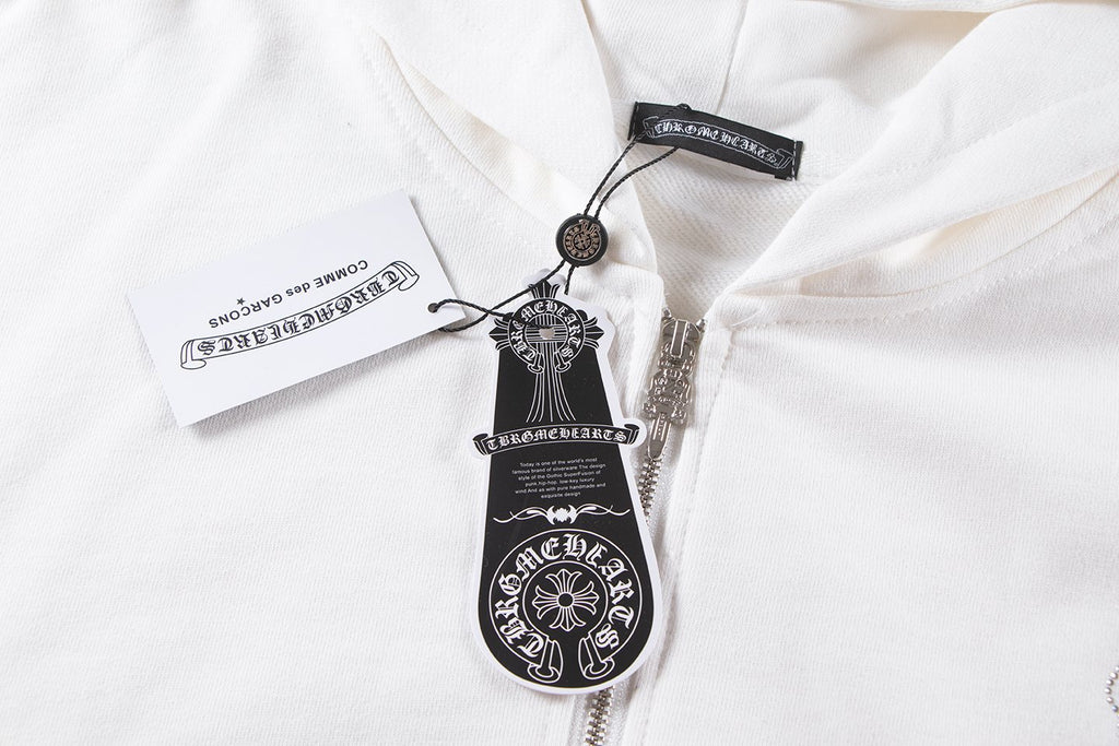 Chrome Hearts Floral Cross Graphic Full-Zip Hoodie ¡ª hang_tag
