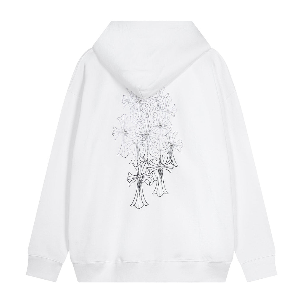 Chrome Hearts Floral Cross Graphic Full-Zip Hoodie ¡ª back
