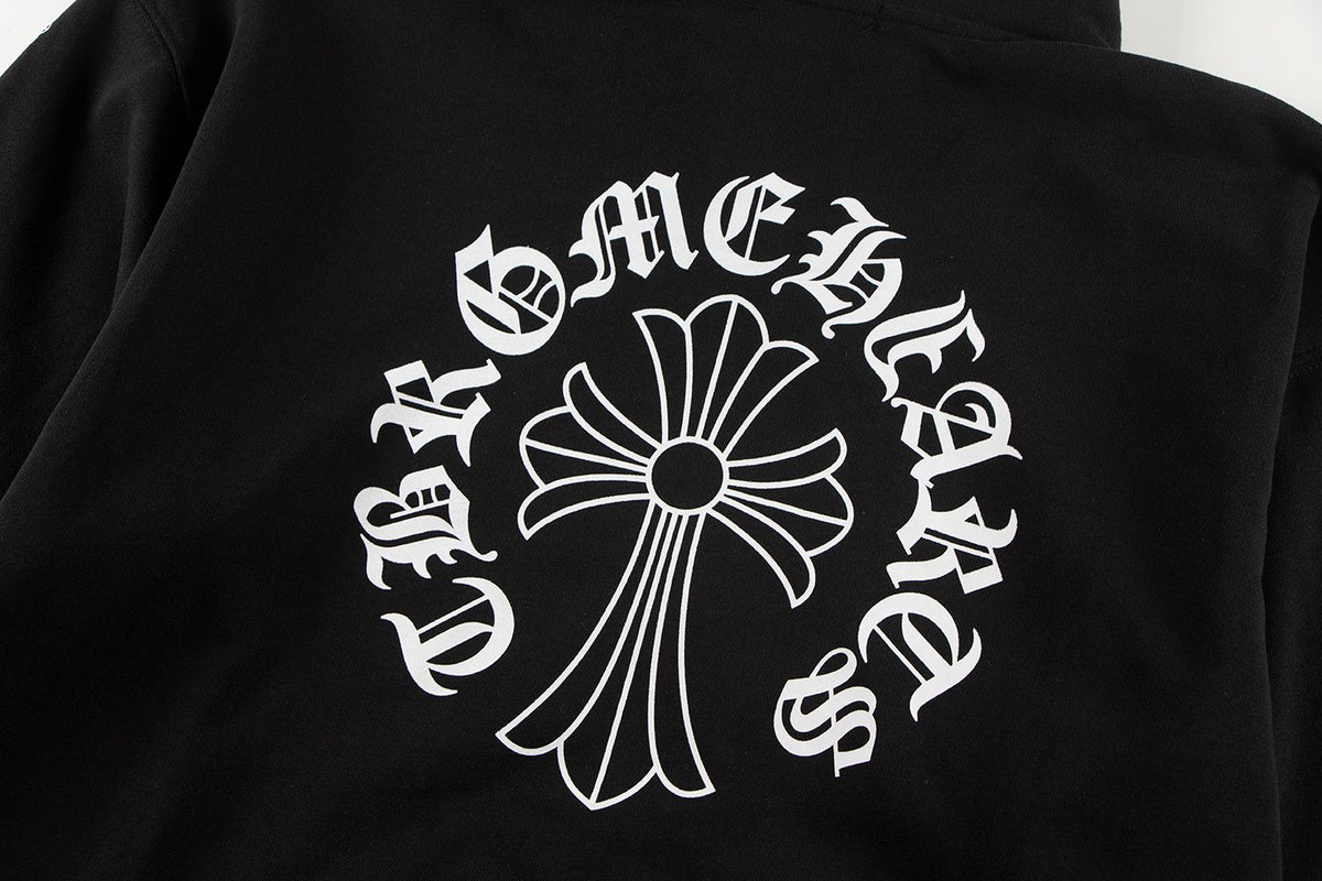 Chrome Hearts Horseshoe Cross Sanskrit Zip Hoodie ¡ª detail