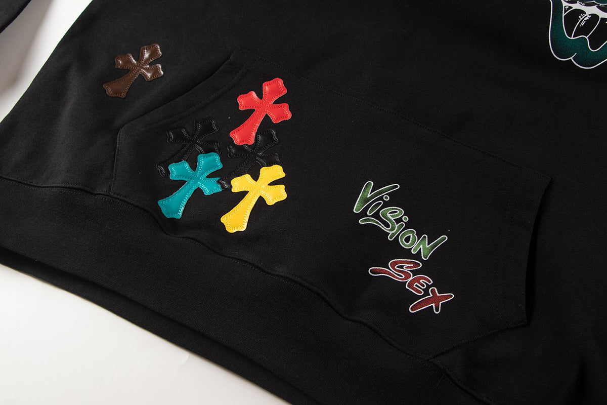 Chrome Hearts Cross Graphic Pullover Hoodie - Black ¡ª detail