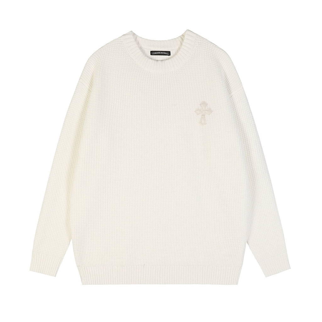 Chrome Hearts Slogan Patch Waffle Knit Crewneck Sweater ¡ª hero