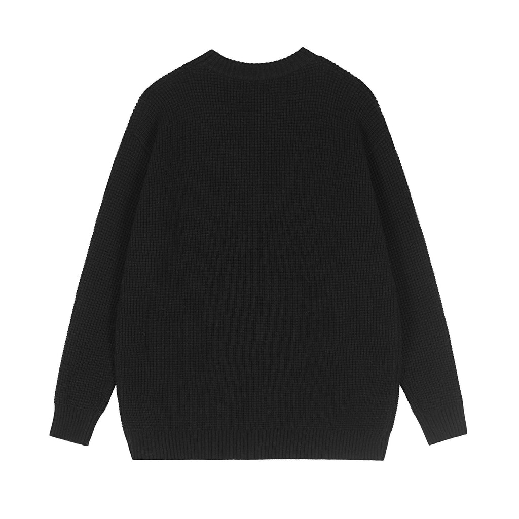 Chrome Hearts Slogan Patch Waffle Knit Crewneck Sweater ¡ª back