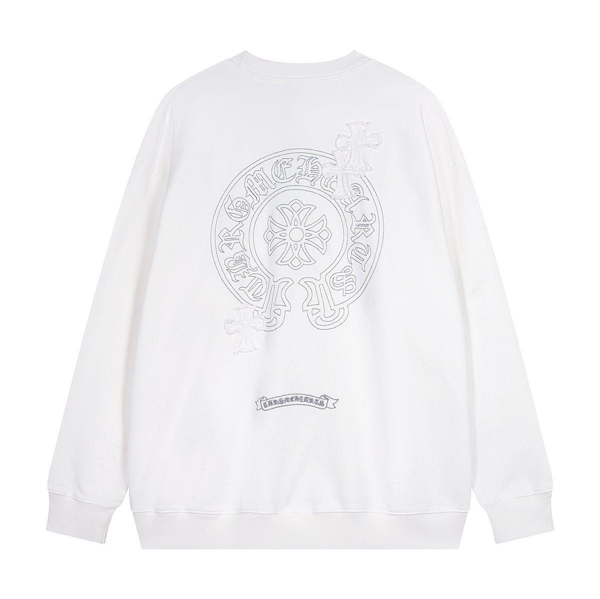 Chrome Hearts Rhinestone Horseshoe Applique Crewneck Sweatshirt ¡ª back