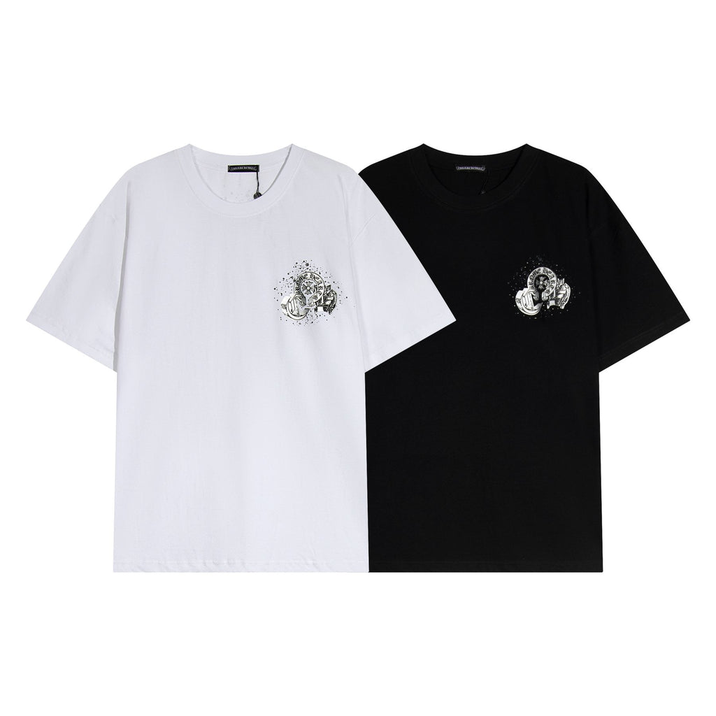Chrome Hearts Splatter Rhinestone Graphic T-Shirt ¡ª comparison
