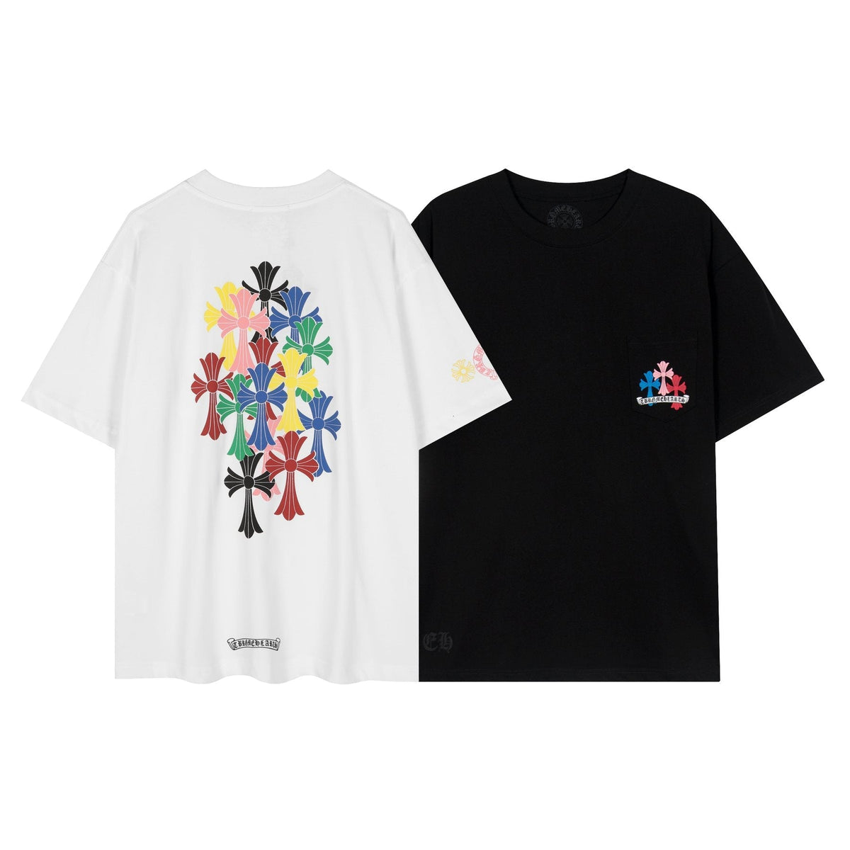 Chrome Hearts Sanskrit Rainbow Cross Graphic T-Shirt ¡ª comparison