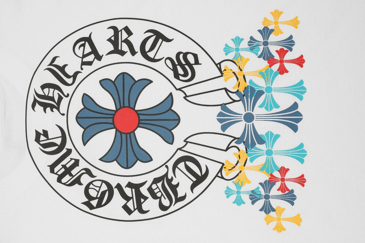 Chrome Hearts Rainbow Floral Cross Graphic T-Shirt ¡ª detail