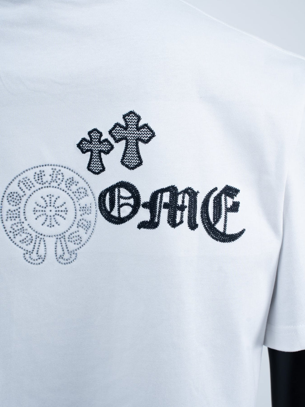 Chrome Hearts Rhinestone Slogan Graphic T-Shirt ¡ª detail