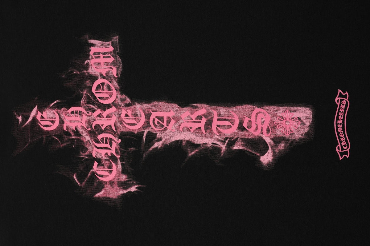 Chrome Hearts Pink Flame Cross Graphic T-Shirt ¡ª detail