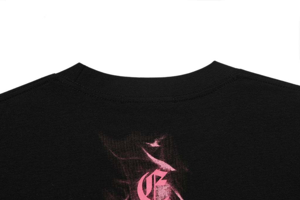 Chrome Hearts Pink Flame Cross Graphic T-Shirt ¡ª detail