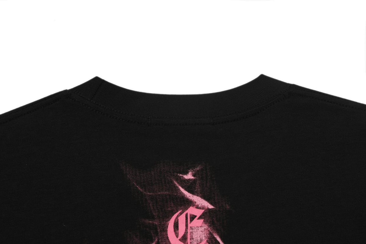 Chrome Hearts Pink Flame Cross Graphic T-Shirt ¡ª detail