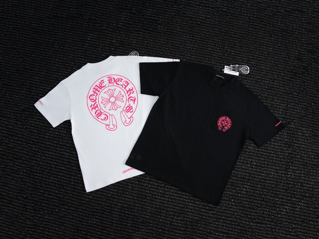 Chrome Hearts Pink Back Graphic Pocket T-Shirt ¡ª comparison