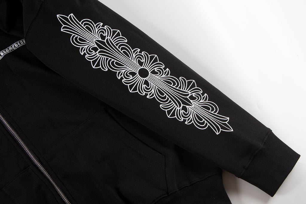 Chrome Hearts Horseshoe Cross Graphic Zip Hoodie ¡ª detail