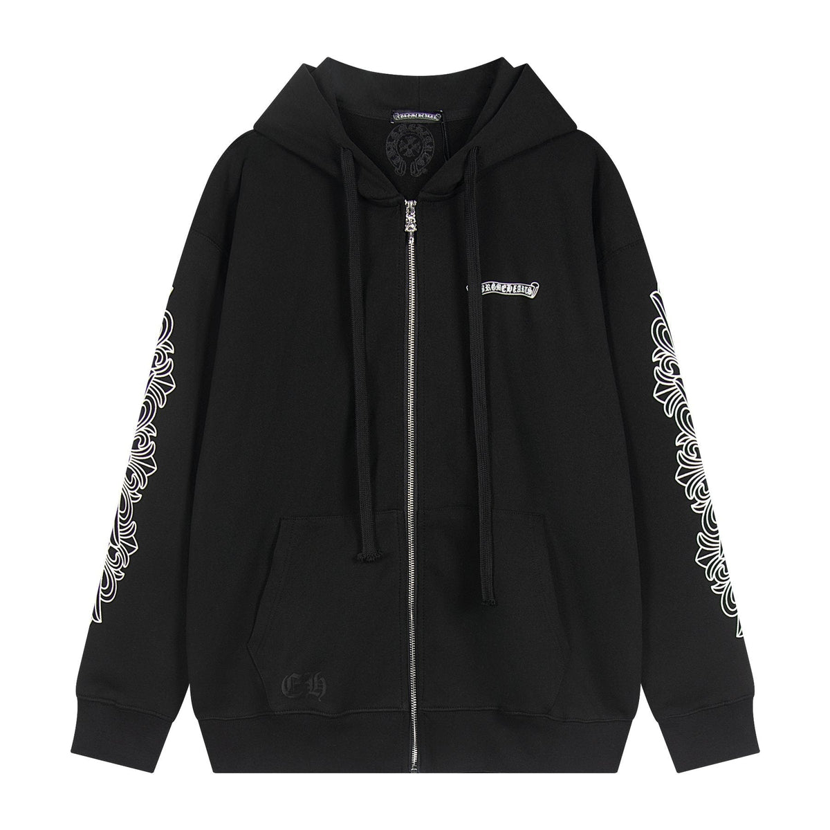 Chrome Hearts Horseshoe Cross Graphic Zip Hoodie ¡ª front
