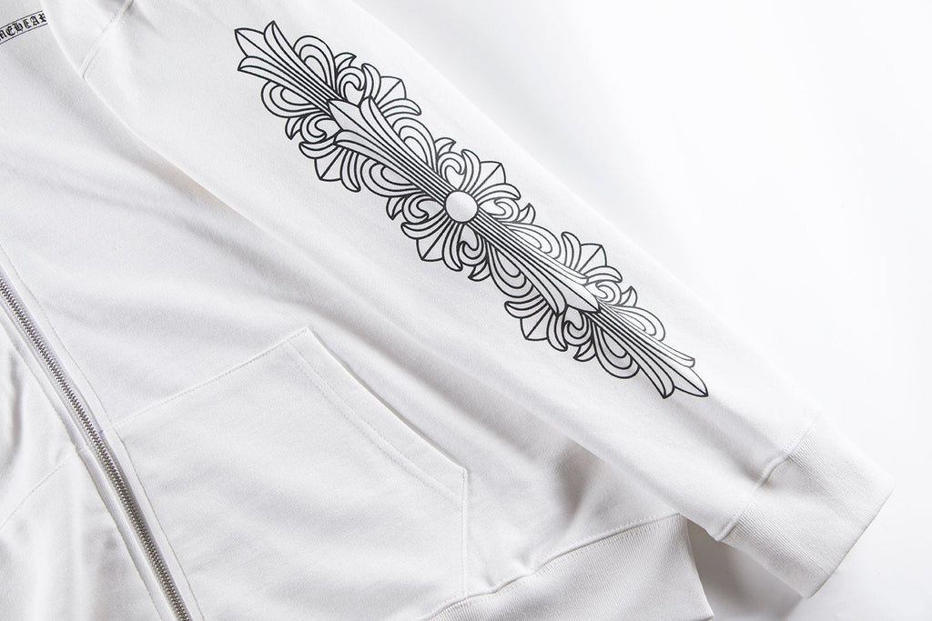 Chrome Hearts Horseshoe Cross Graphic Zip Hoodie ¡ª detail