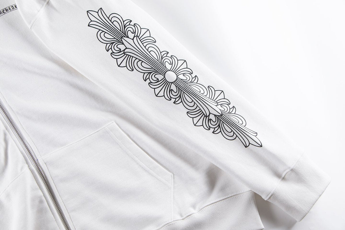 Chrome Hearts Horseshoe Cross Graphic Zip Hoodie ¡ª detail