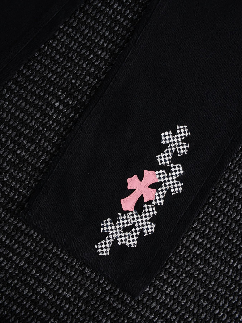 Chrome Hearts Cross Graphic Black Denim Pants ¡ª detail