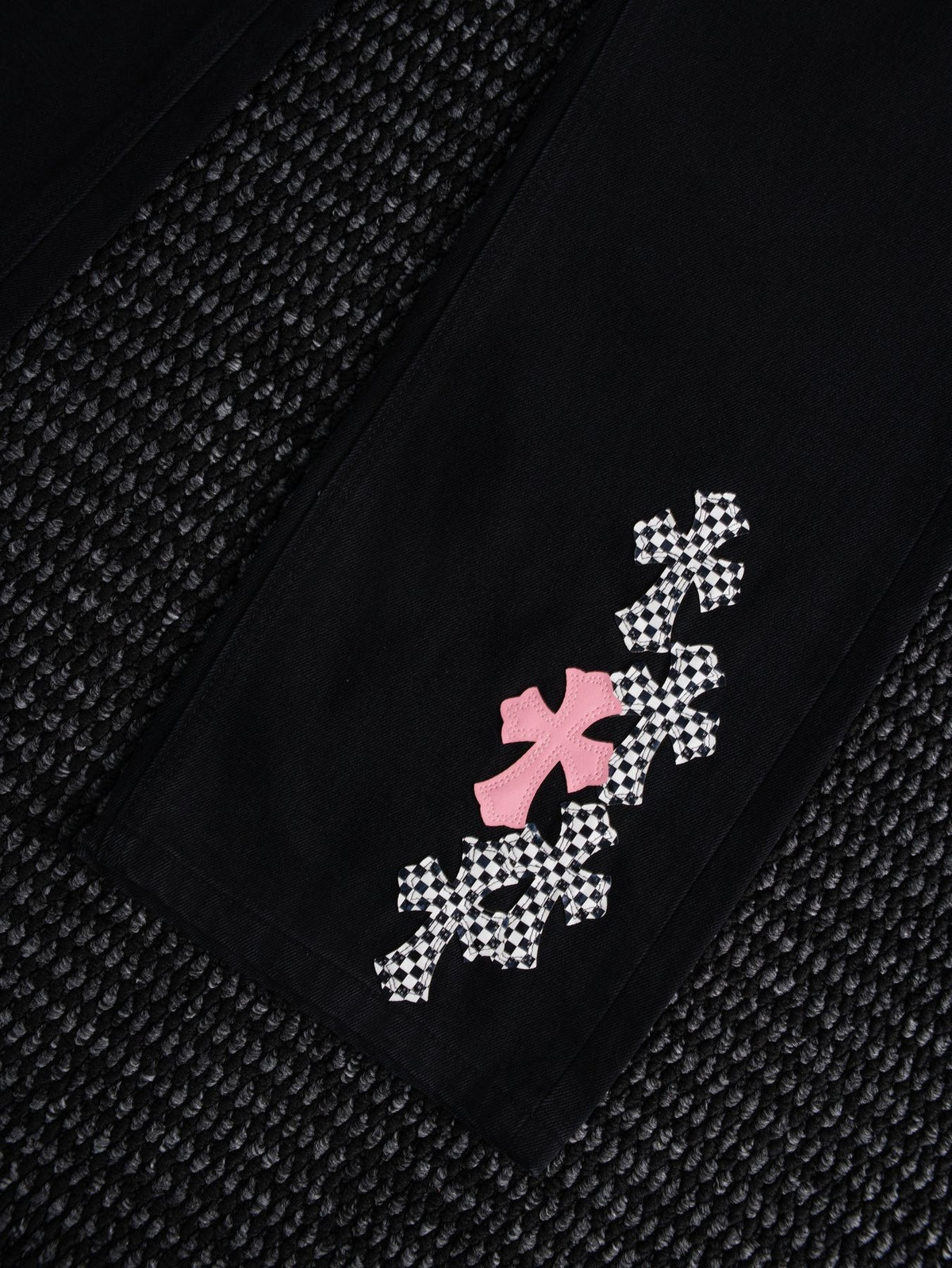 Chrome Hearts Cross Graphic Black Denim Pants ¡ª detail