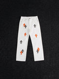 Chrome Hearts Cross Patch White Jeans ¡ª hero