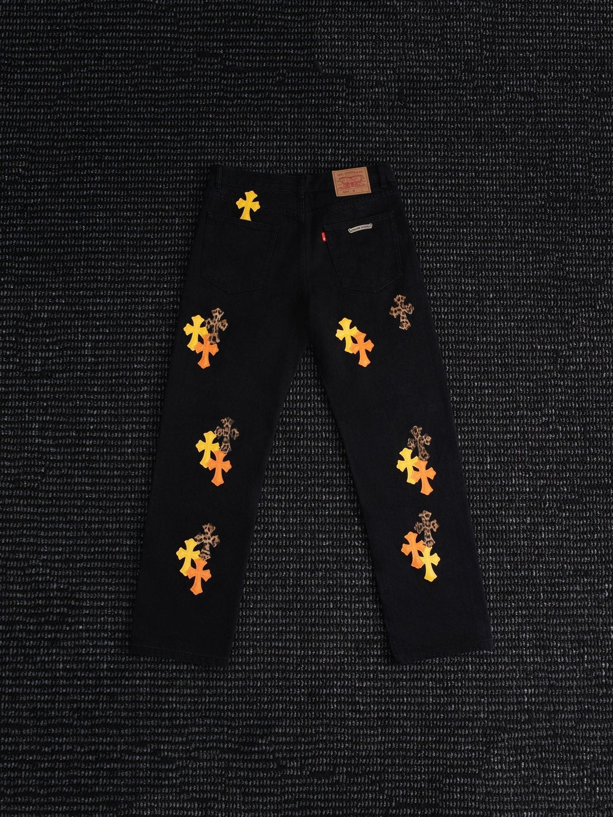 Chrome Hearts Cross Graphic Black Jeans ¡ª back