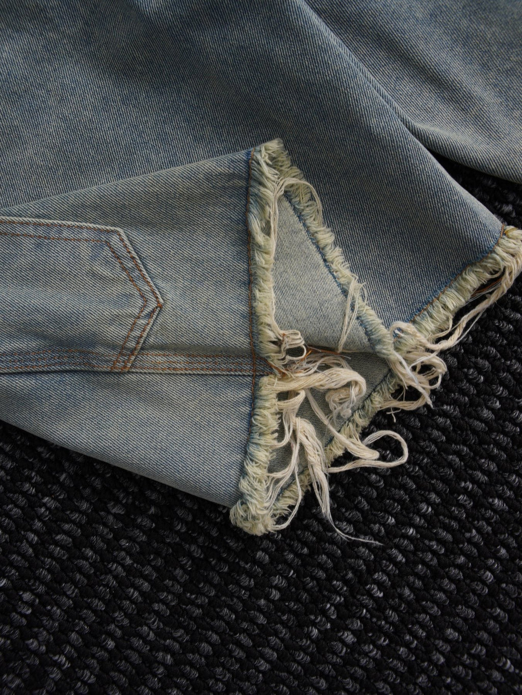 Chrome Hearts Light Blue Washed Denim Shorts ¡ª detail