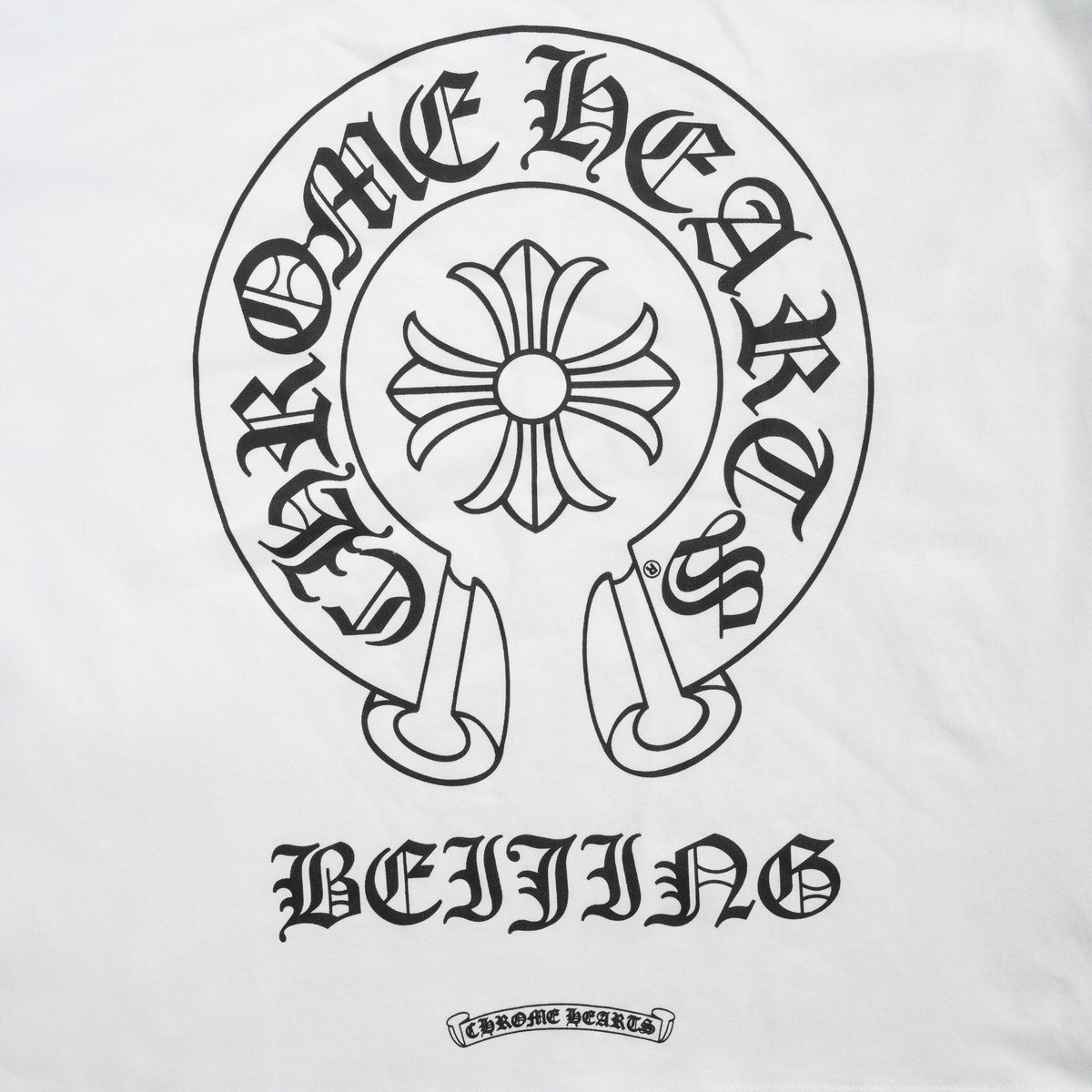 Chrome Hearts Beijing Horseshoe Script Graphic T-Shirt ¡ª detail