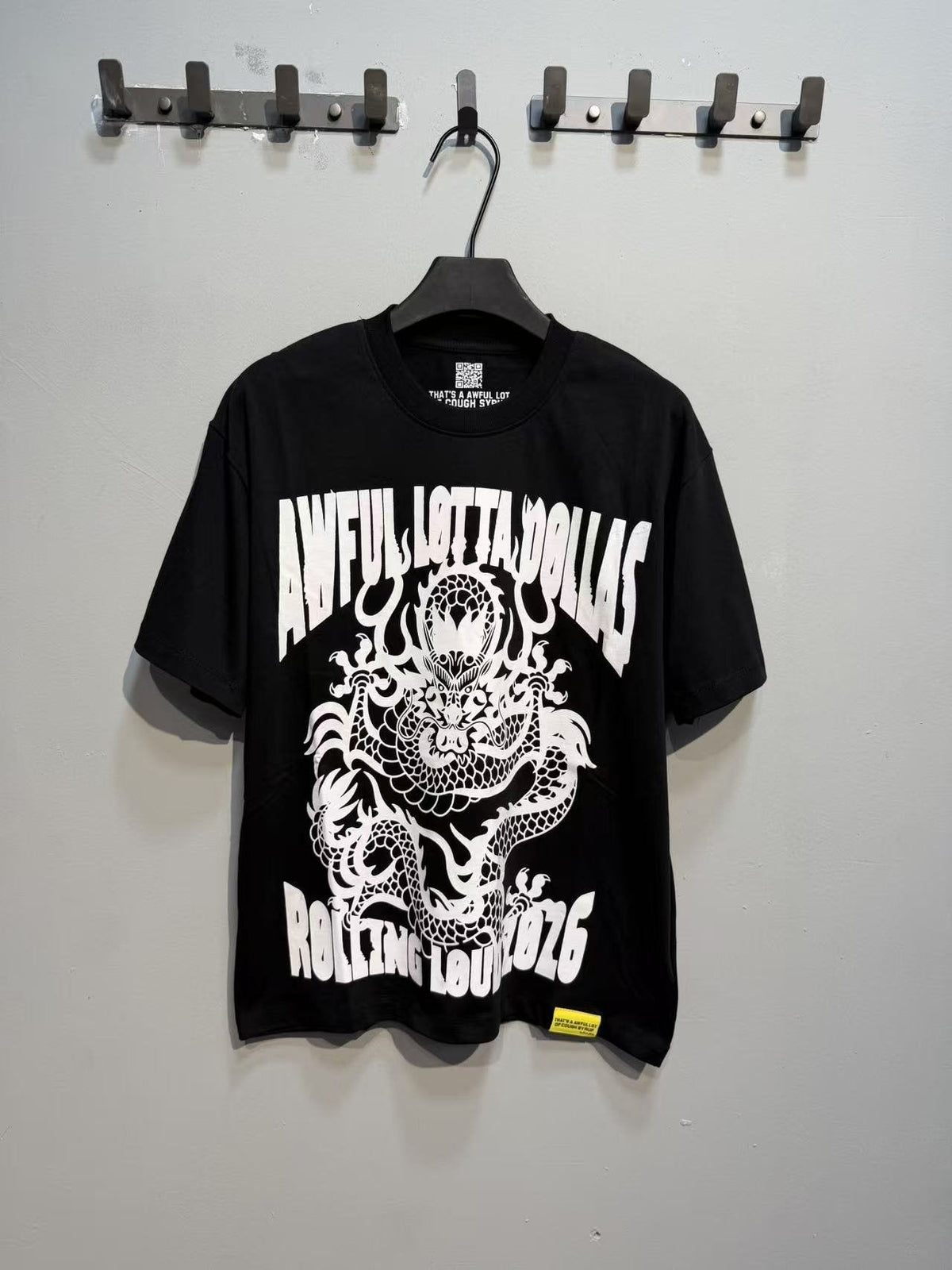 THAT'S A AWFUL LOT OF COUGH SYRUP P47 Graphic Black Short-Sleeve T-Shirt ¡ª front
