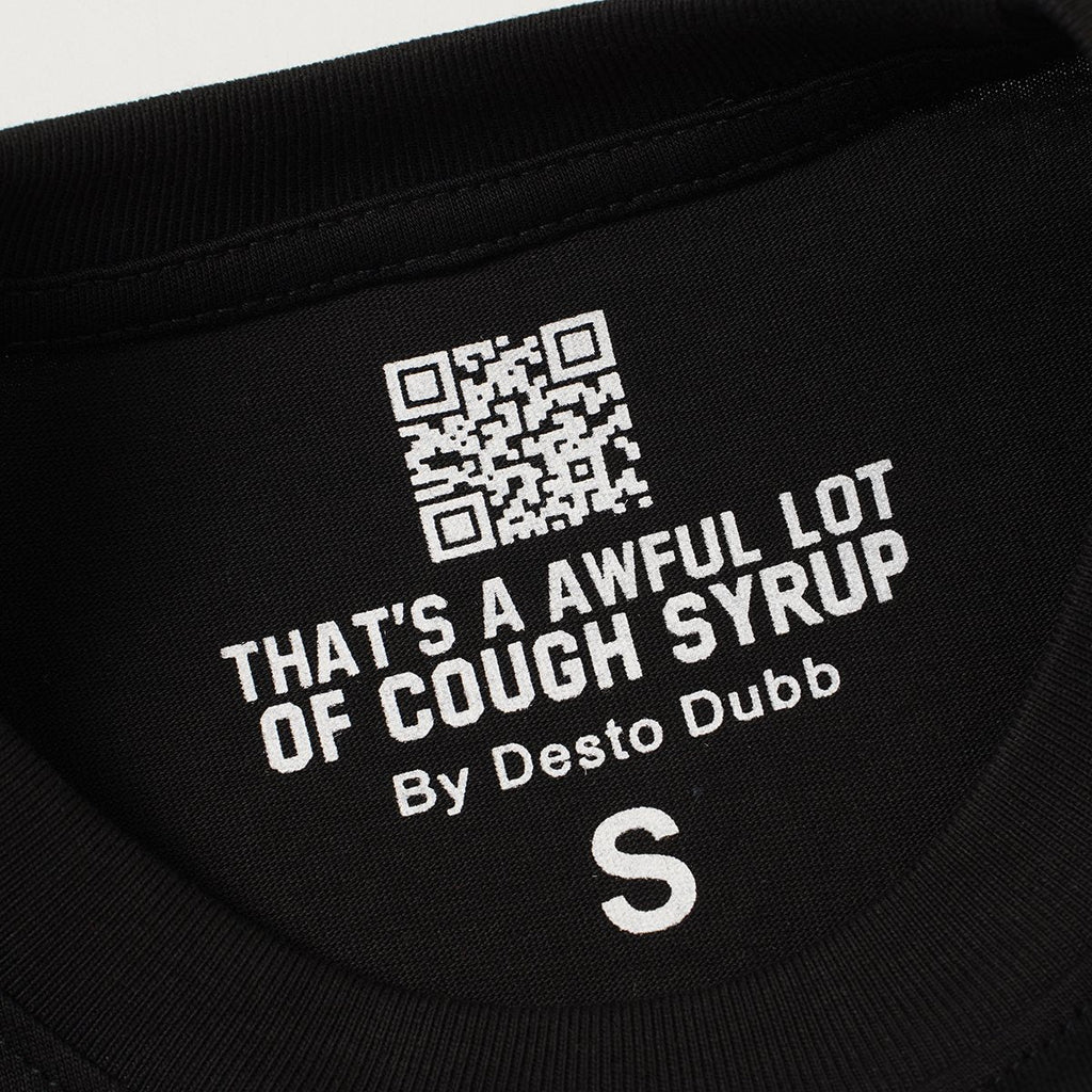 THAT'S A AWFUL LOT OF COUGH SYRUP Black Front & Back Graphic T-Shirt ¡ª neck_label