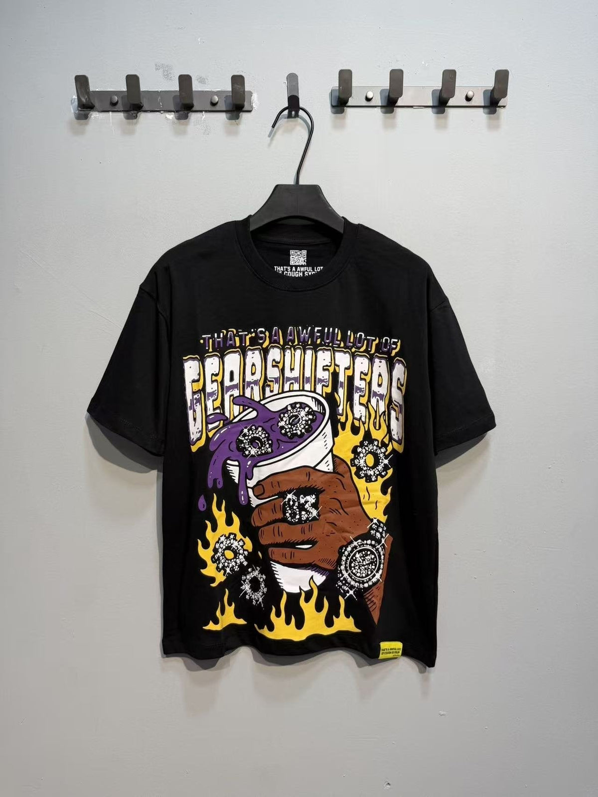 THAT'S A AWFUL LOT OF COUGH SYRUP Black Front & Back Graphic T-Shirt ¡ª front