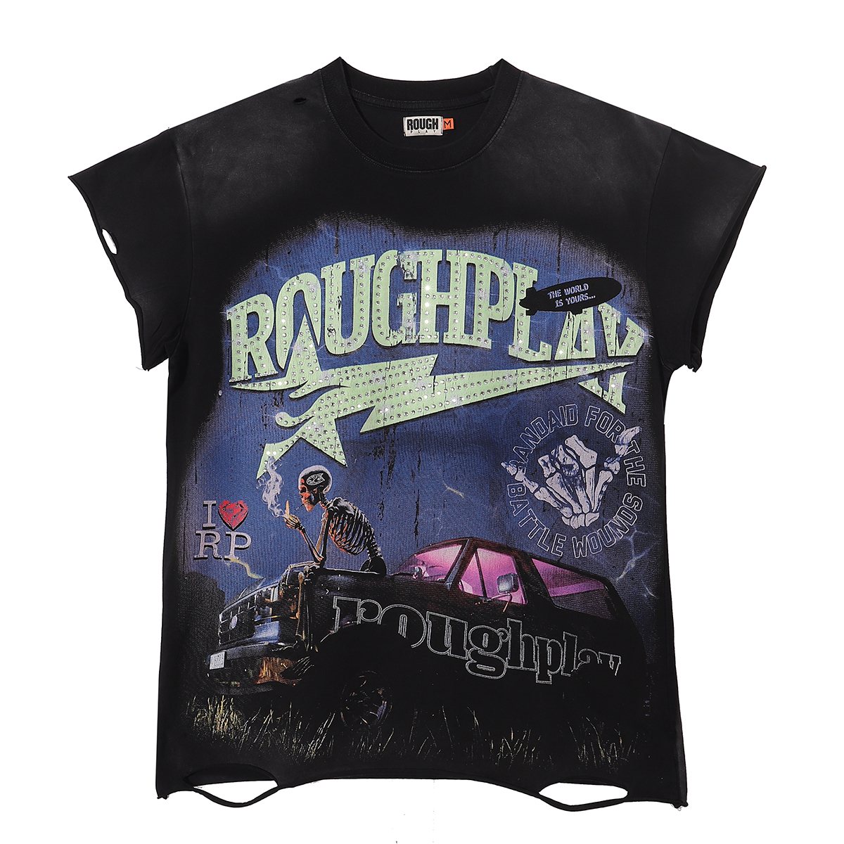 Rough Play Washed Rhinestone Sleeveless T-Shirt ¡ª hero