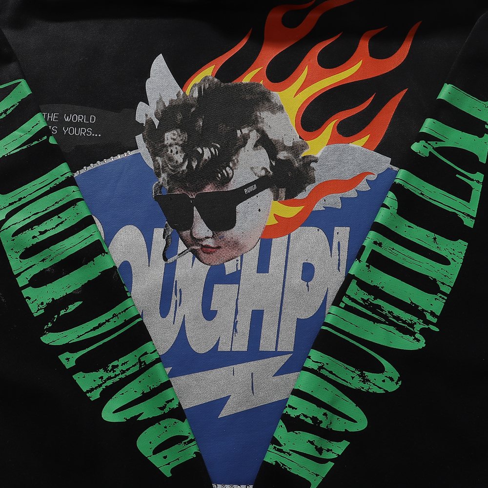 Rough Play SoulBoy Rhinestone Graphic Hoodie ¡ª detail