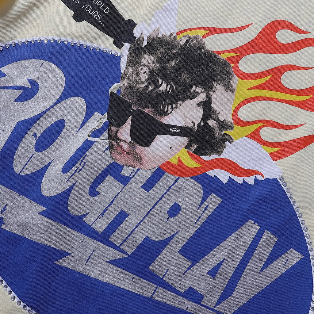 Rough Play SoulBoy Rhinestone Graphic Long-Sleeve T-Shirt ¡ª detail